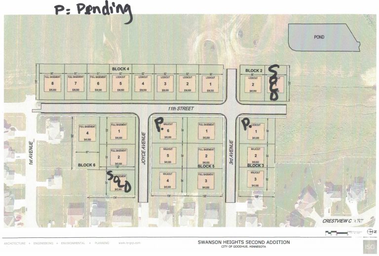 Platt Map of 23 housing lots