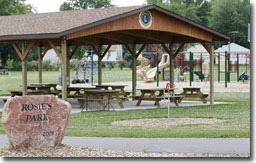 Rosie Park, a covered eating area